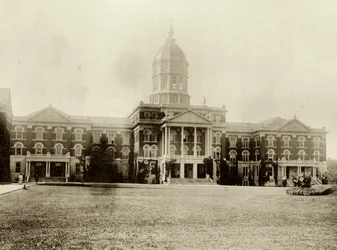 Group of Men and Boys in an Unidentified Courtyard-Alley